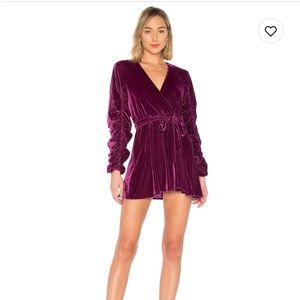 Tularosa x Revolve Tawney Dress NWOT Burgundy Jewel Tone Crushed Velvet
